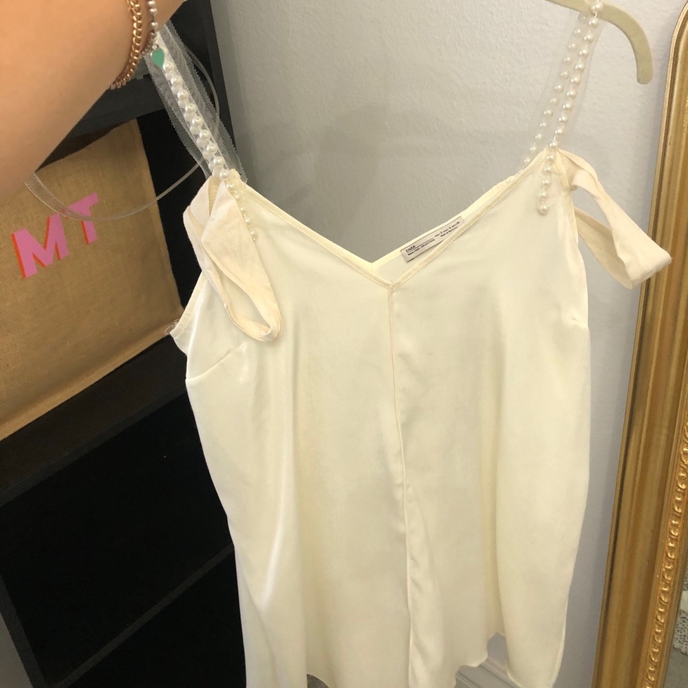Zara pearl strap top